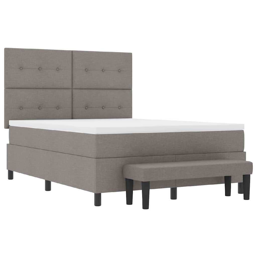 Boxrugós ágy fejtámlával Tópszínű 160 x 200 cm szövet