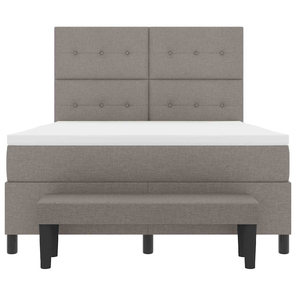 Boxrugós ágy fejtámlával Tópszínű 160 x 200 cm szövet