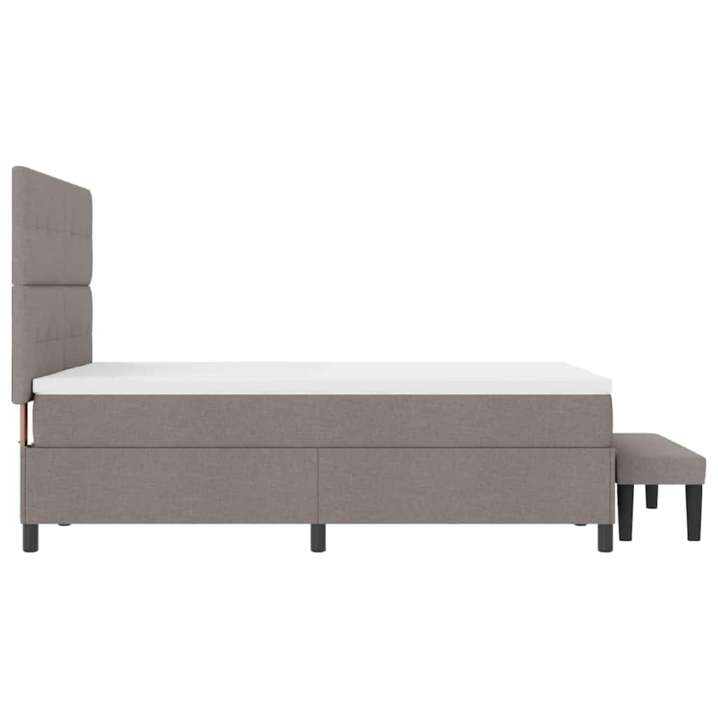 Boxrugós ágy fejtámlával Tópszínű 160 x 200 cm szövet