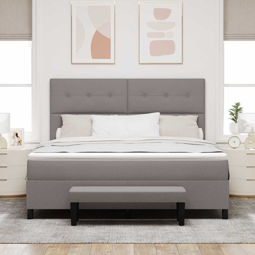Boxrugós ágy fejtámlával Tópszínű 180 x 200 cm szövet