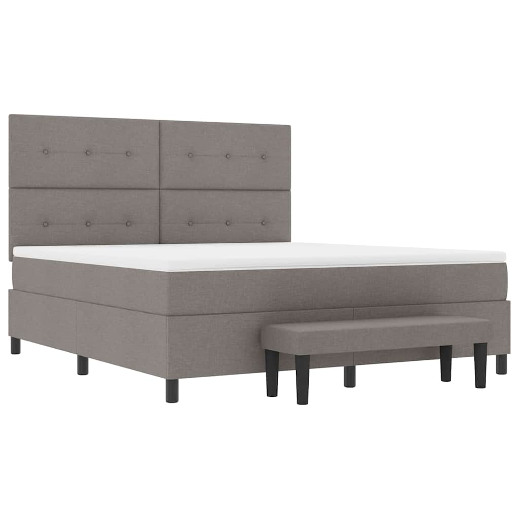 Boxrugós ágy fejtámlával Tópszínű 180 x 200 cm szövet