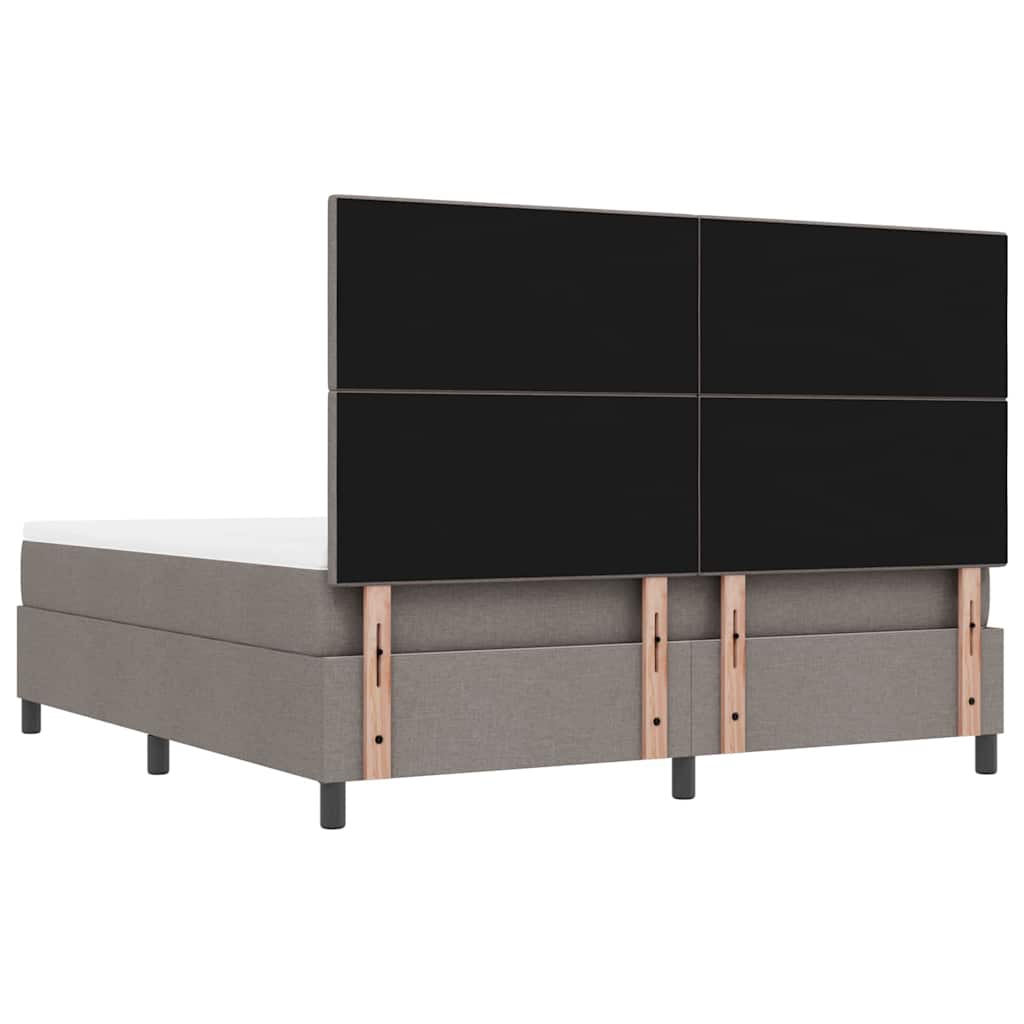 Boxrugós ágy fejtámlával Tópszínű 180 x 200 cm szövet