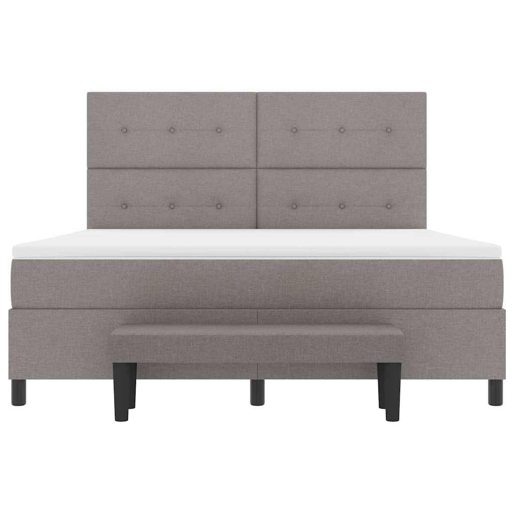 Boxrugós ágy fejtámlával Tópszínű 180 x 200 cm szövet