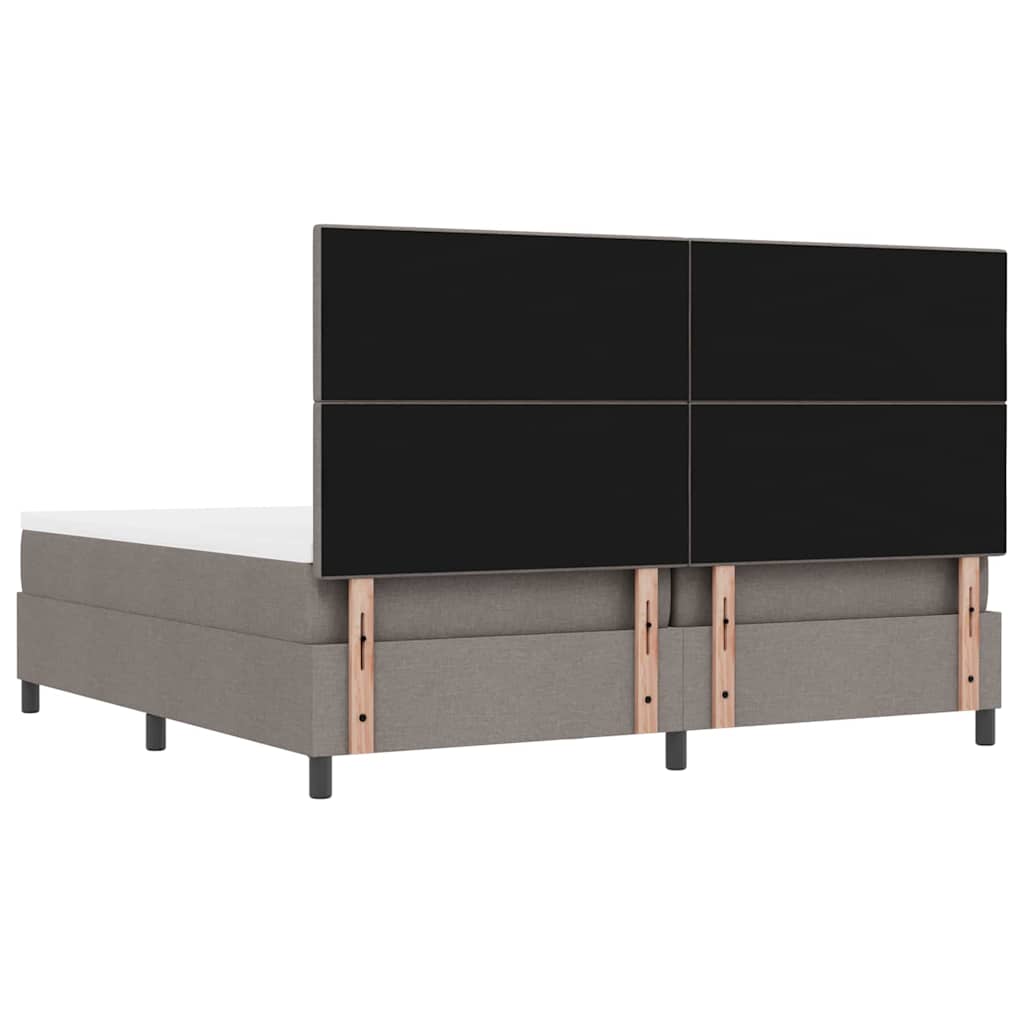 Boxrugós ágy fejtámlával Tópszínű 200 x 200 cm szövet