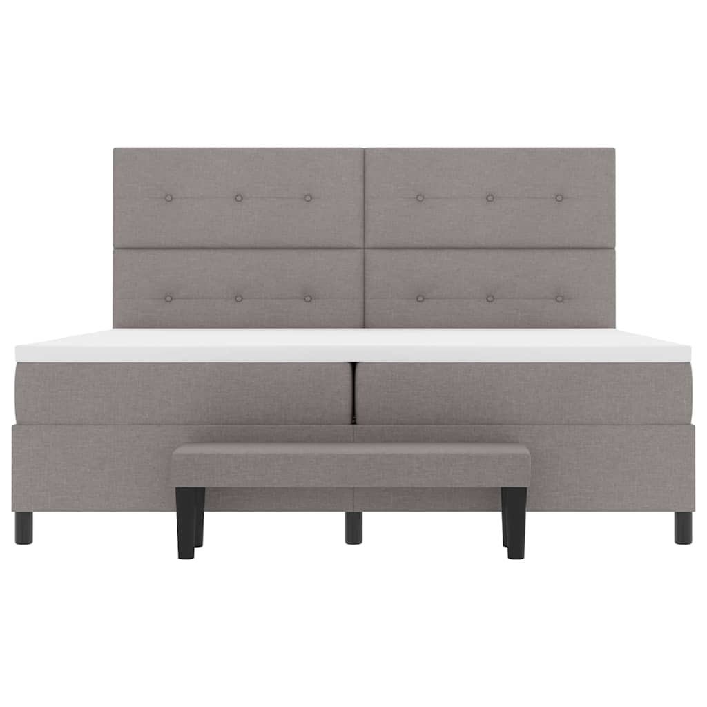 Boxrugós ágy fejtámlával Tópszínű 200 x 200 cm szövet