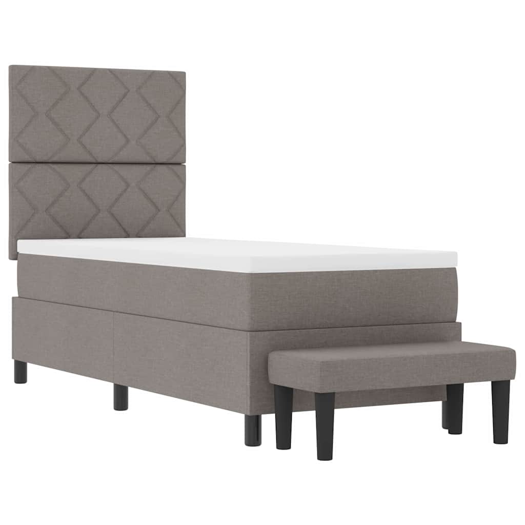 Boxrugós ágy fejtámlával Tópszínű 80 x 200 cm szövet