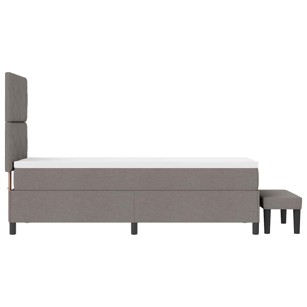 Boxrugós ágy fejtámlával Tópszínű 80 x 200 cm szövet