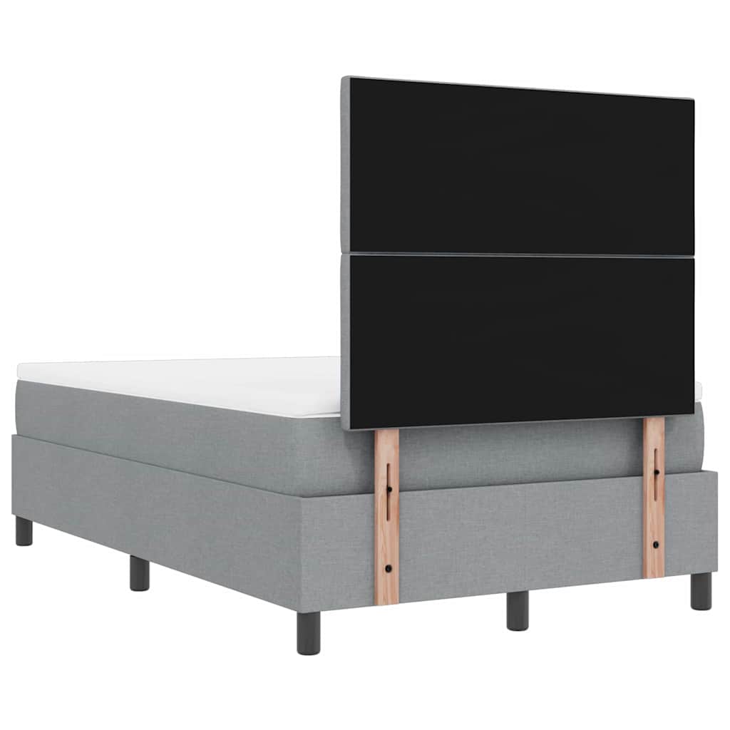 Boxrugós ágy fejtámlával Világosszürke 120 x 190 cm szövet