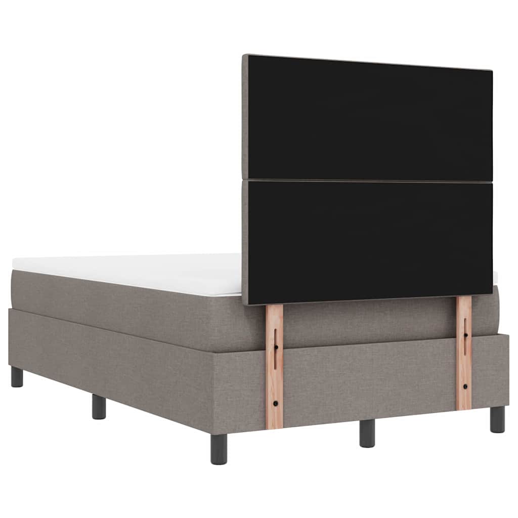 Boxrugós ágy fejtámlával Tópszínű 120 x 190 cm szövet