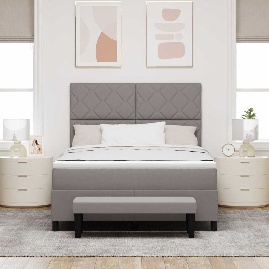 Boxrugós ágy fejtámlával Tópszínű 140 x 190 cm szövet