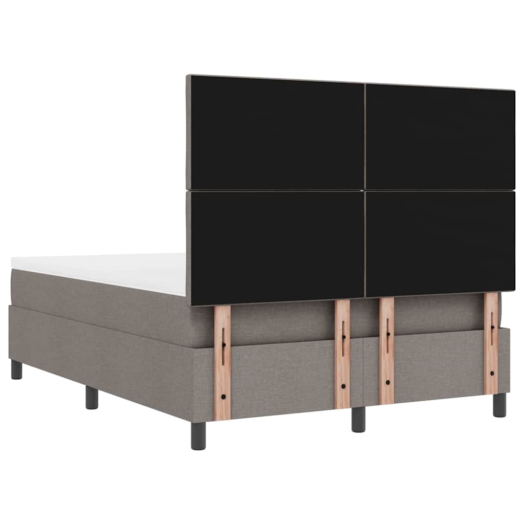 Boxrugós ágy fejtámlával Tópszínű 140 x 190 cm szövet