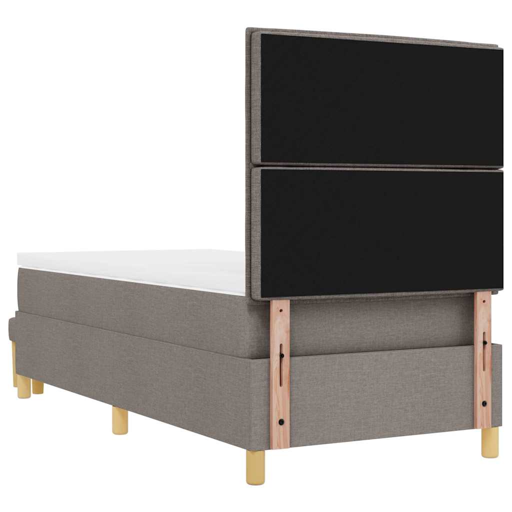 Boxrugós ágy fejtámlával Tópszínű 200 x 90 cm szövet
