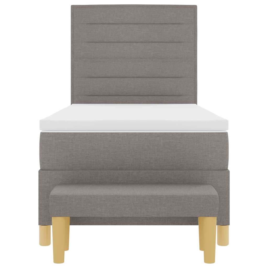 Boxrugós ágy fejtámlával Tópszínű 200 x 90 cm szövet