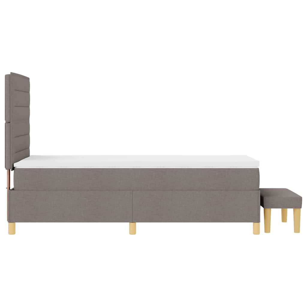 Boxrugós ágy fejtámlával Tópszínű 200 x 90 cm szövet