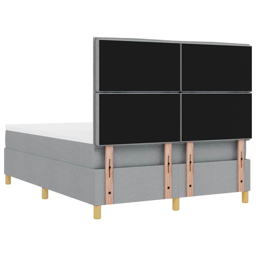 Boxrugós ágy párnával Világosszürke 200 x 160 cm szövet