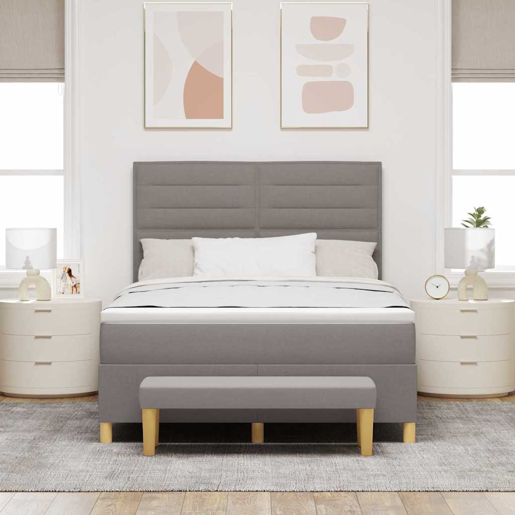 Boxrugós ágy fejtámlával Tópszínű 200 x 160 cm szövet