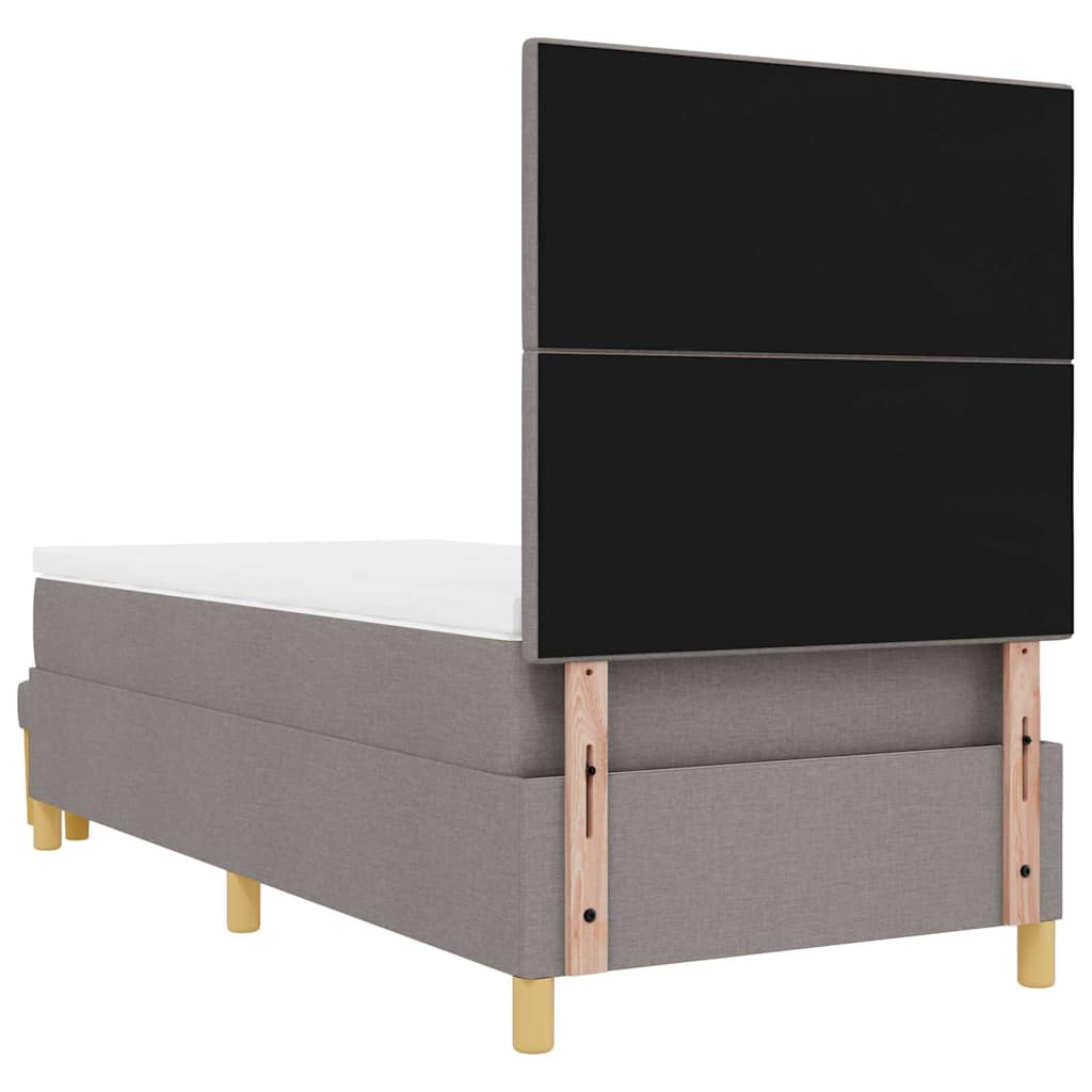 Boxrugós ágy párnával fejtámlával Tópszínű 200 x 100 cm szövet