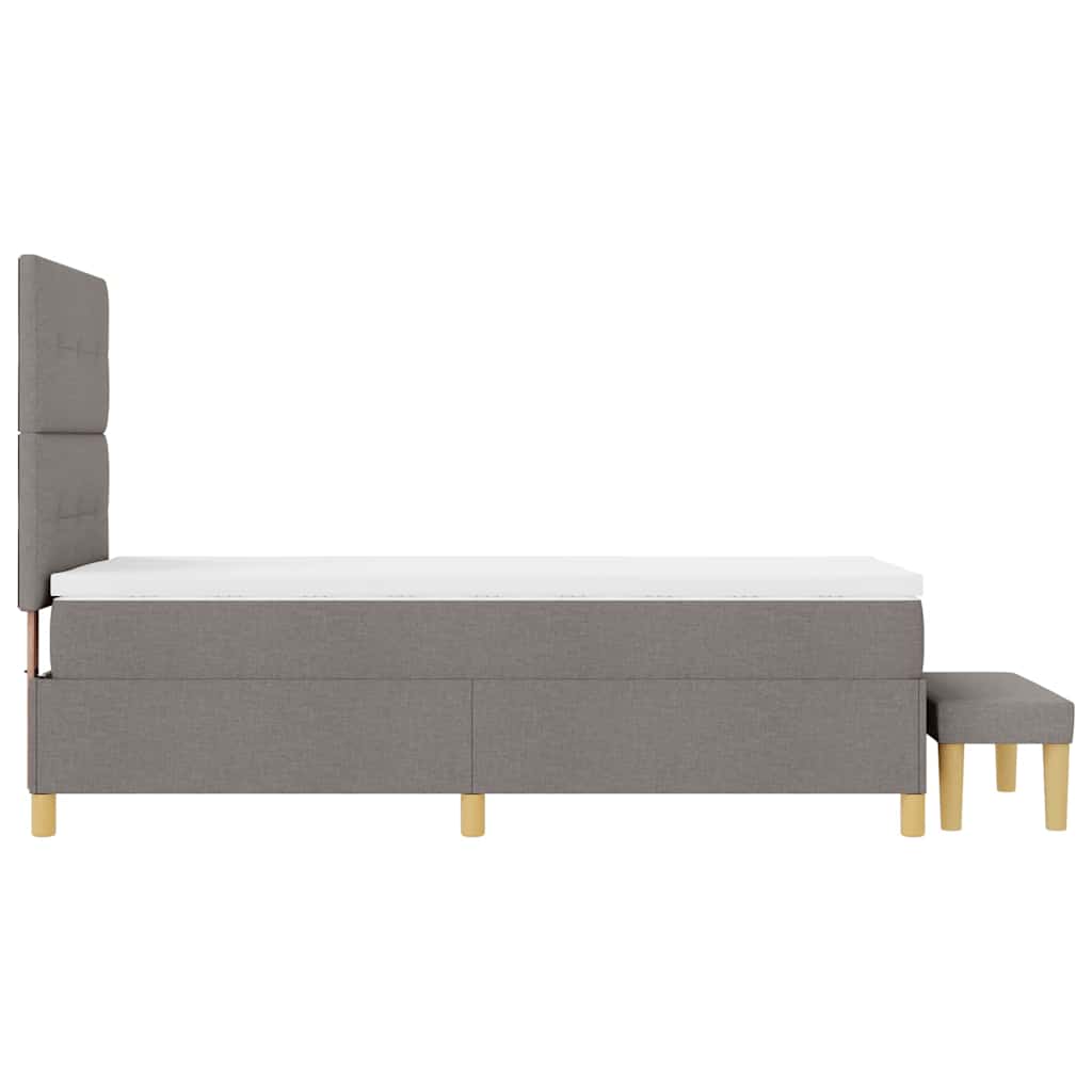 Boxrugós ágy párnával fejtámlával Tópszínű 200 x 100 cm szövet