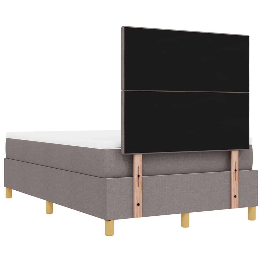 Boxrugós ágy fejtámlával Tópszínű 120 x 200 cm szövet