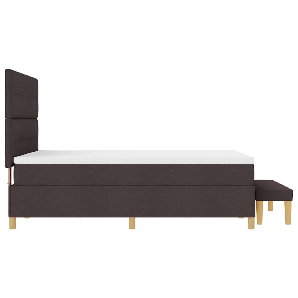Boxrugós ágy párnával sötétbarna 200 x 140 cm szövet