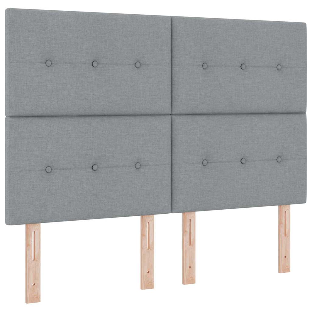 Boxrugós ágy fejtámlával Világosszürke 200 x 160 cm szövet
