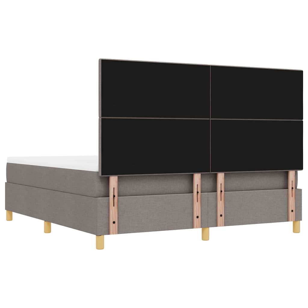 Boxrugós ágy fejtámlával Tópszínű 200 x 180 cm szövet
