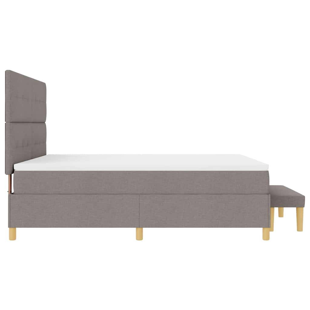 Boxrugós ágy fejtámlával Tópszínű 200 x 180 cm szövet