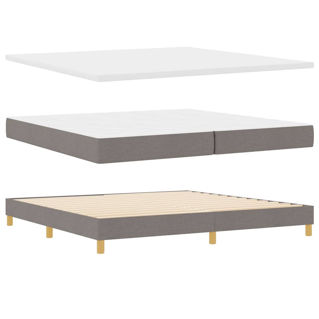 Boxrugós ágy fejtámlával Tópszínű 200 x 200 cm szövet
