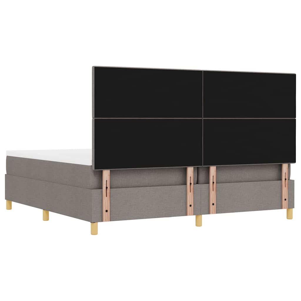 Boxrugós ágy fejtámlával Tópszínű 200 x 200 cm szövet