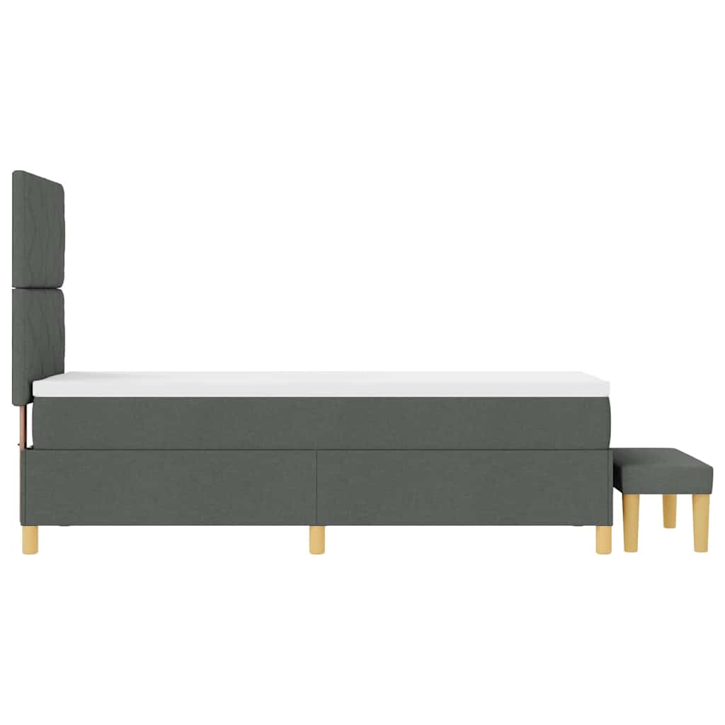 Boxrugós ágy fejtámlával Sötétszürke 200 x 80 cm szövet
