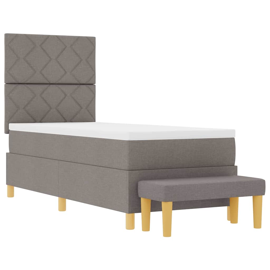 Boxrugós ágy fejtámlával Tópszínű 200 x 80 cm szövet
