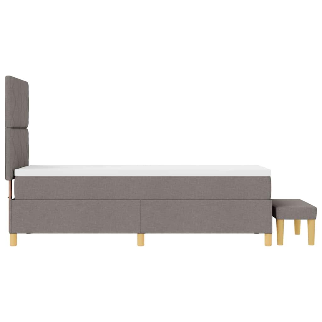 Boxrugós ágy fejtámlával Tópszínű 200 x 80 cm szövet