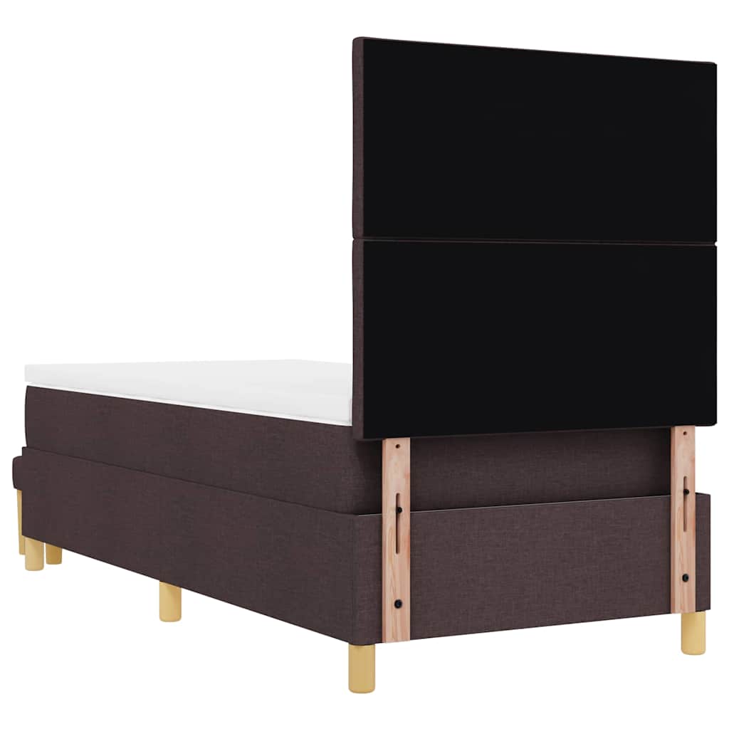 Boxrugós ágy párnával sötétbarna 200 x 100 cm szövet