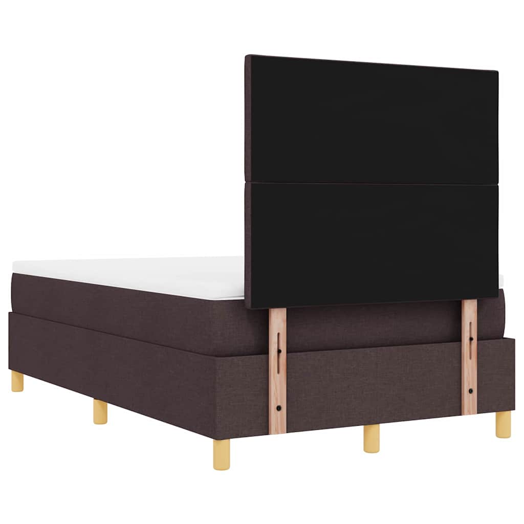 Boxrugós ágy fejtámlával sötétbarna 200 x 120 cm szövet