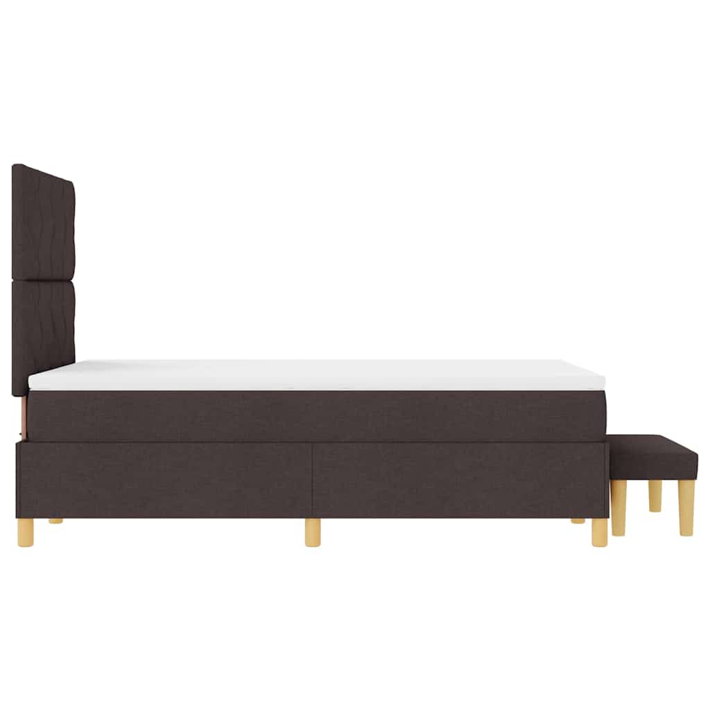 Boxrugós ágy fejtámlával sötétbarna 200 x 120 cm szövet