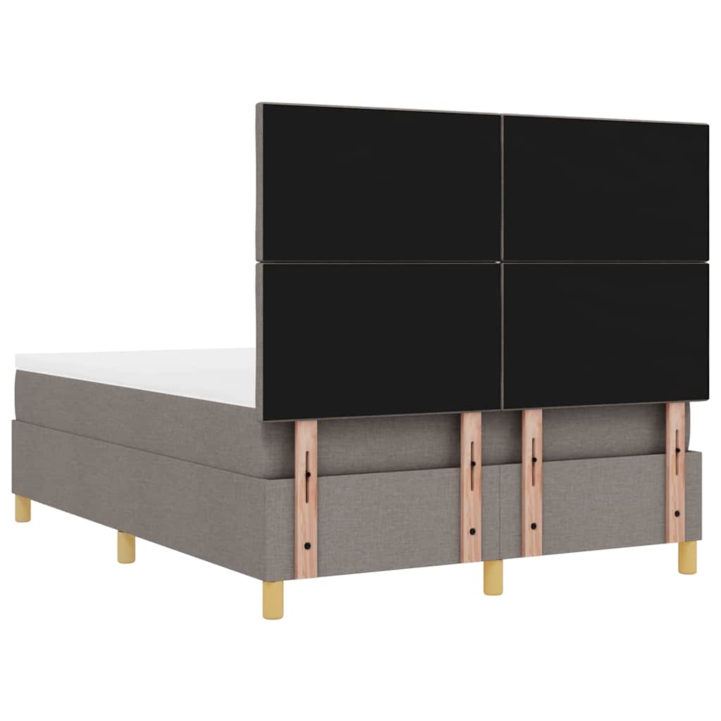 Boxrugós ágy párnával fejtámlával Tópszínű 200 x 140 cm szövet