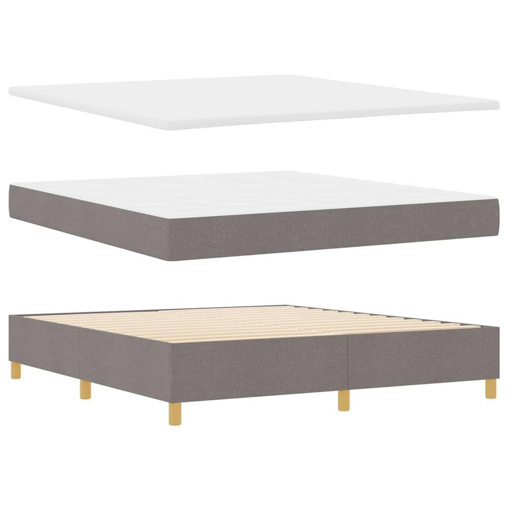 Boxrugós ágy fejtámlával Tópszínű 180 x 200 cm szövet