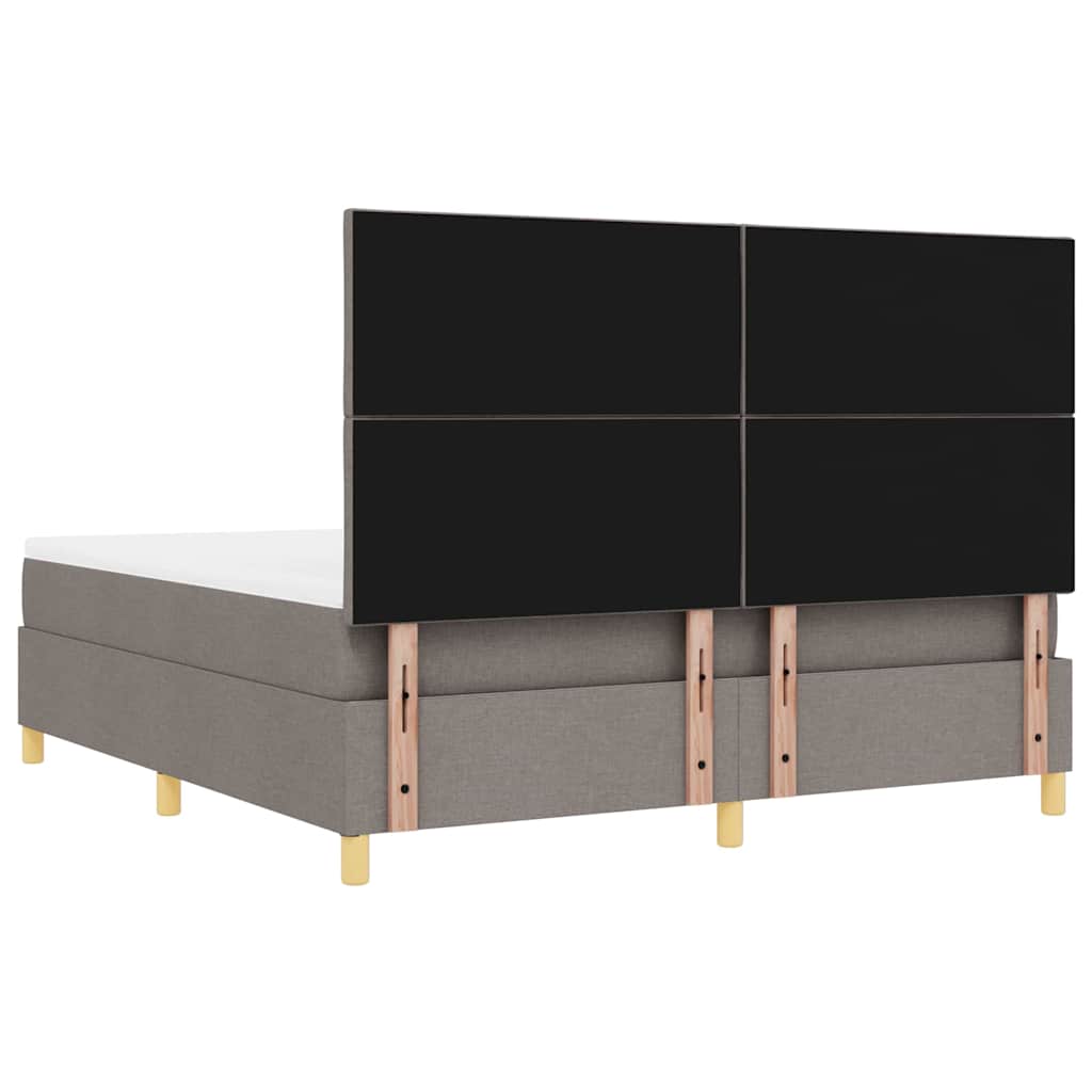 Boxrugós ágy fejtámlával Tópszínű 180 x 200 cm szövet