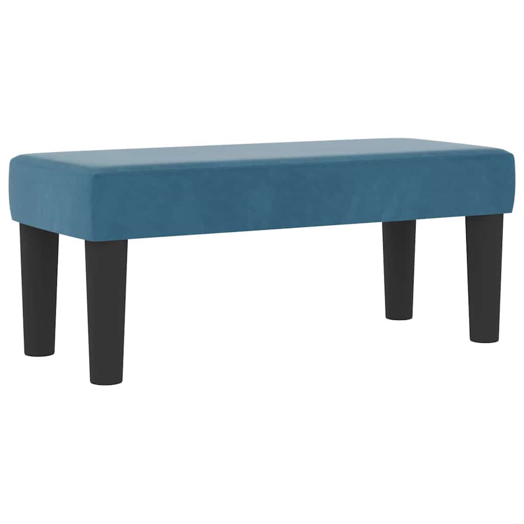 Boxrugós ágy párnával fejtámlával Sötétkék 200 x 80 cm Bársony