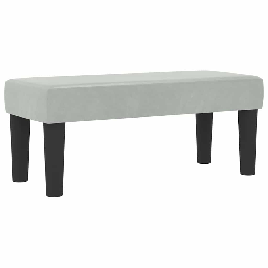 Boxrugós ágy fejtámlával Világosszürke 200 x 90 cm Bársony
