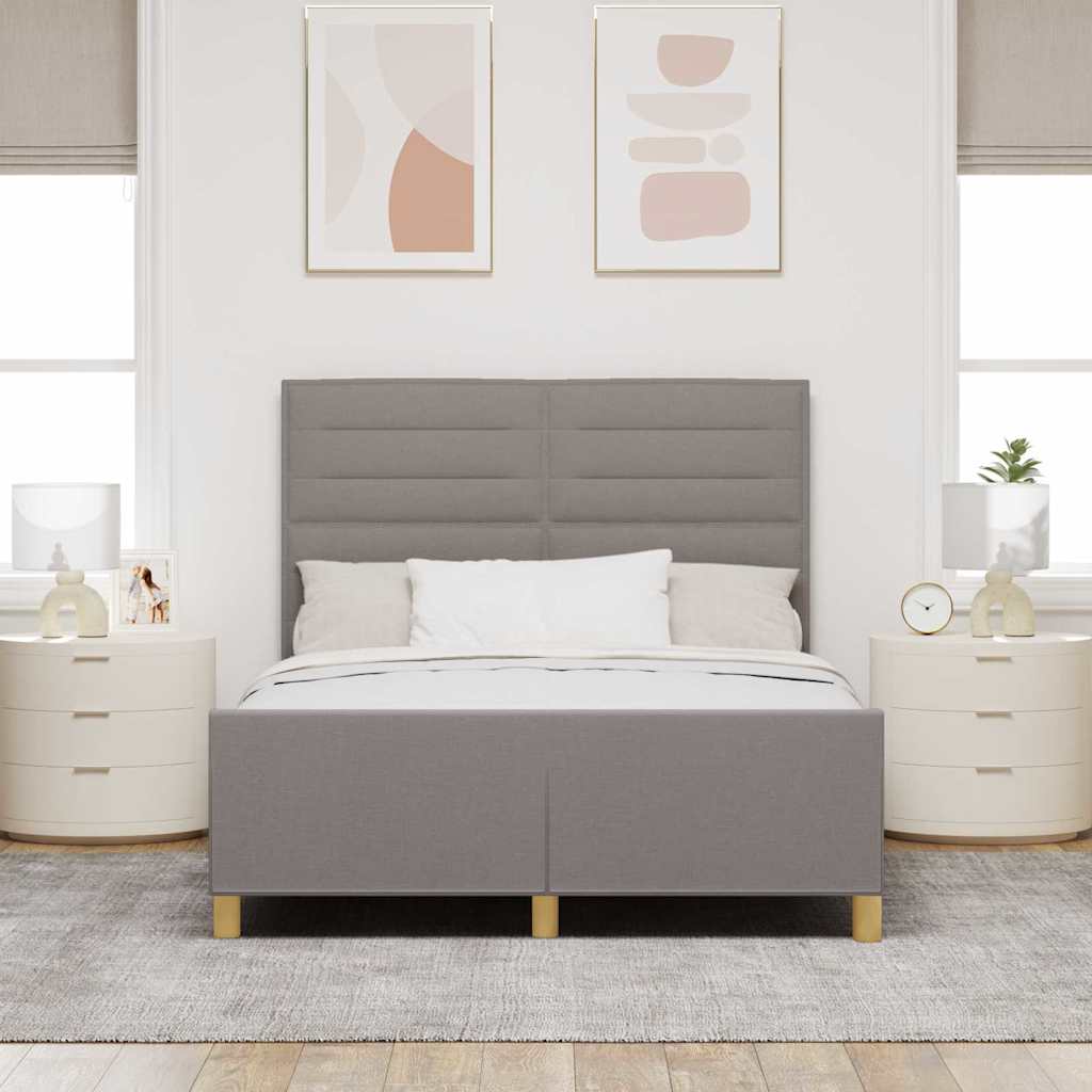 Ágykeret fejtámlával Tópszínű 140 x 200 cm szövet