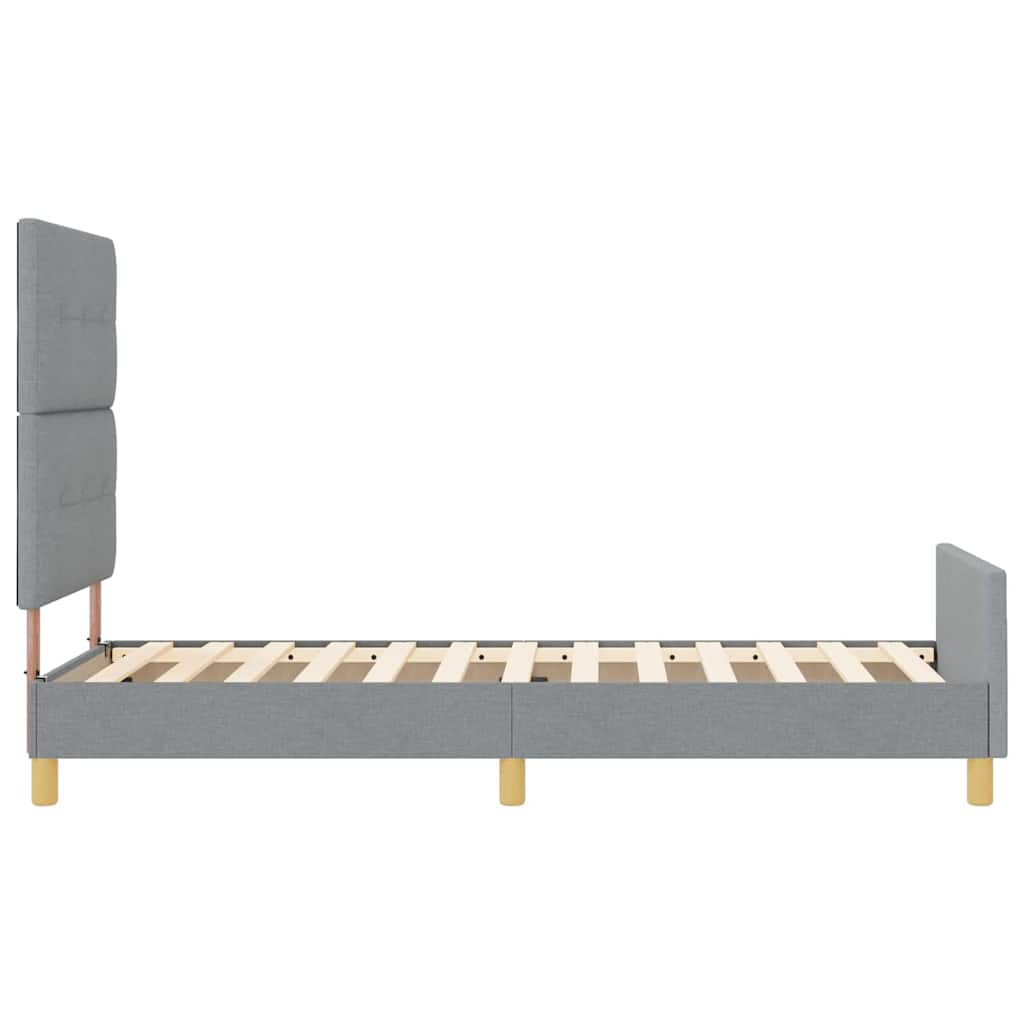 Ágykeret fejtámlával Világosszürke 80 x 200 cm szövet