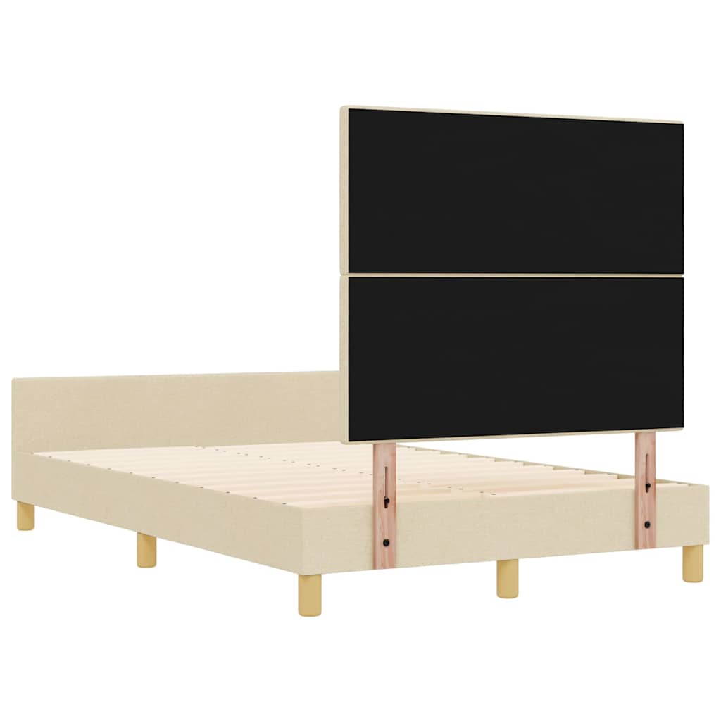Ágykeret fejtámlával Krém 120 x 200 cm szövet