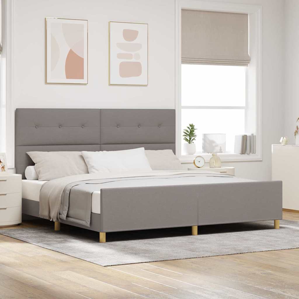 Ágykeret fejtámlával Tópszínű 200 x 200 cm szövet