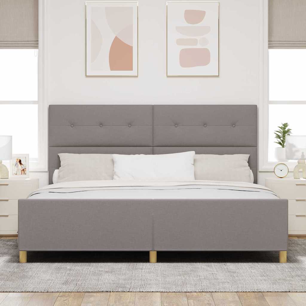 Ágykeret fejtámlával Tópszínű 200 x 200 cm szövet