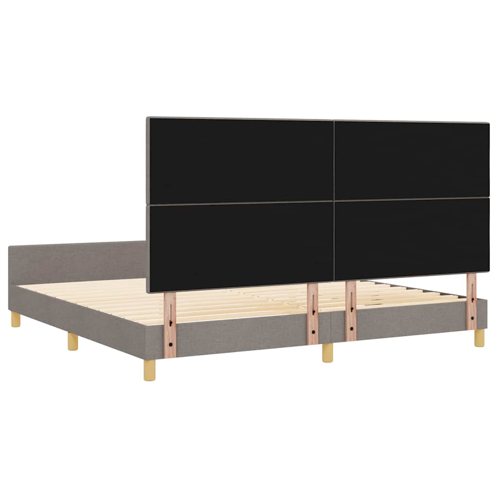 Ágykeret fejtámlával Tópszínű 200 x 200 cm szövet