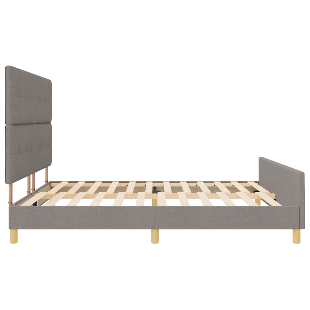 Ágykeret fejtámlával Tópszínű 200 x 200 cm szövet
