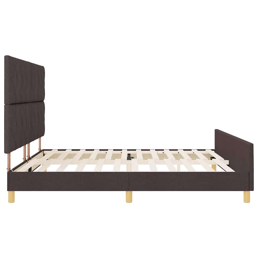 Ágykeret fejtámlával sötétbarna 200 x 200 cm szövet