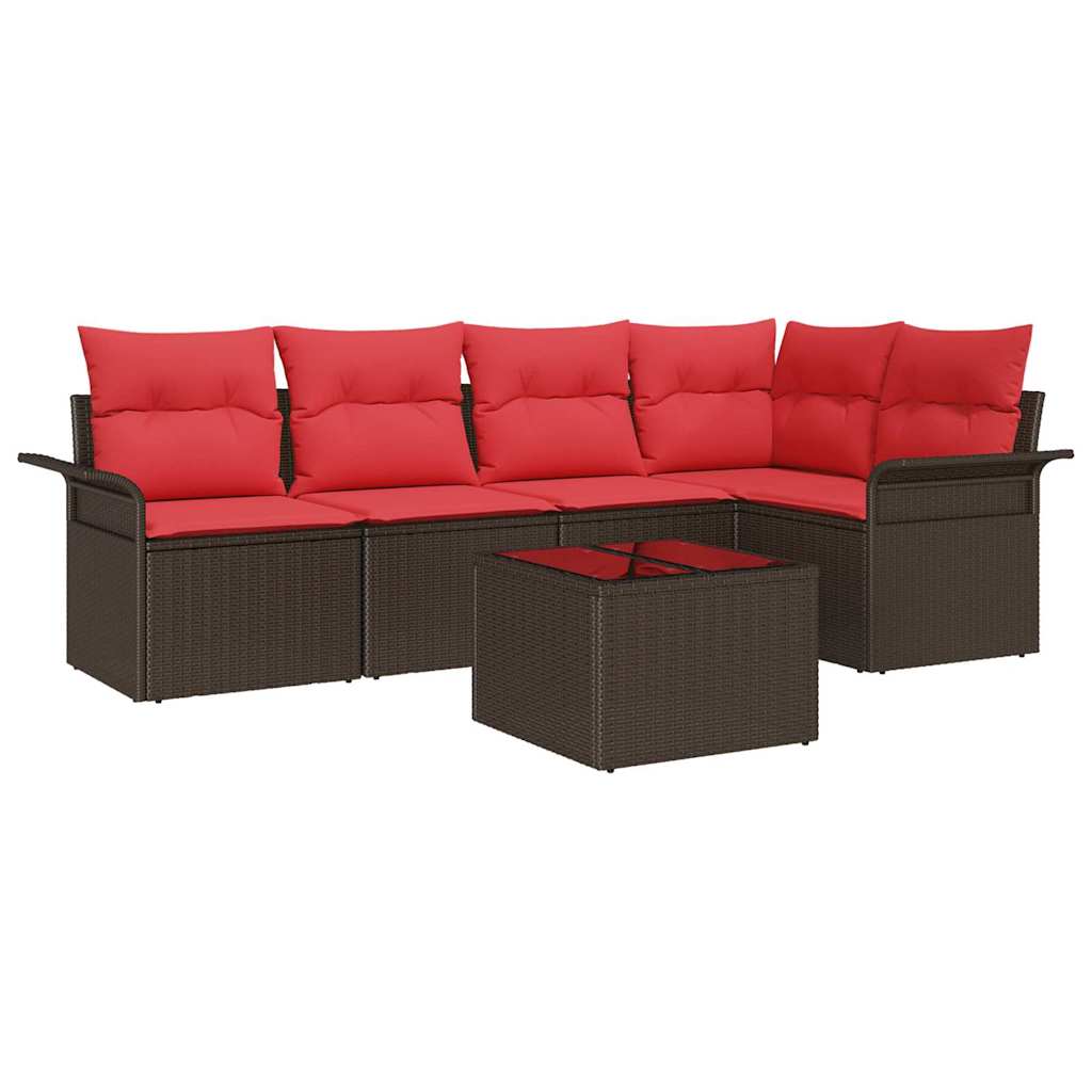 Kerti Kanapé Szett tárolóval 6 pcs Barna polirattan