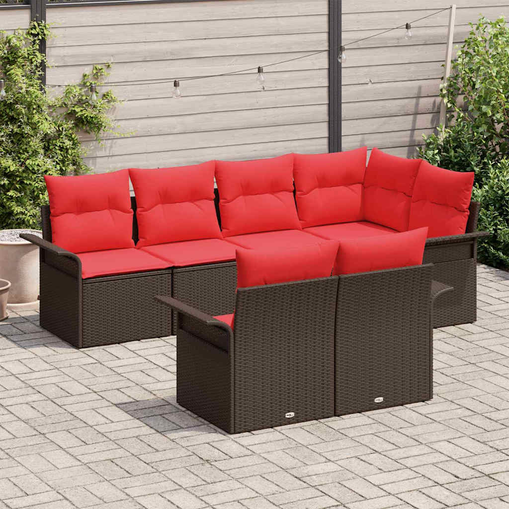 Kerti Kanapé Szett párnával tárolóval 7 pcs Barna Poli rattan